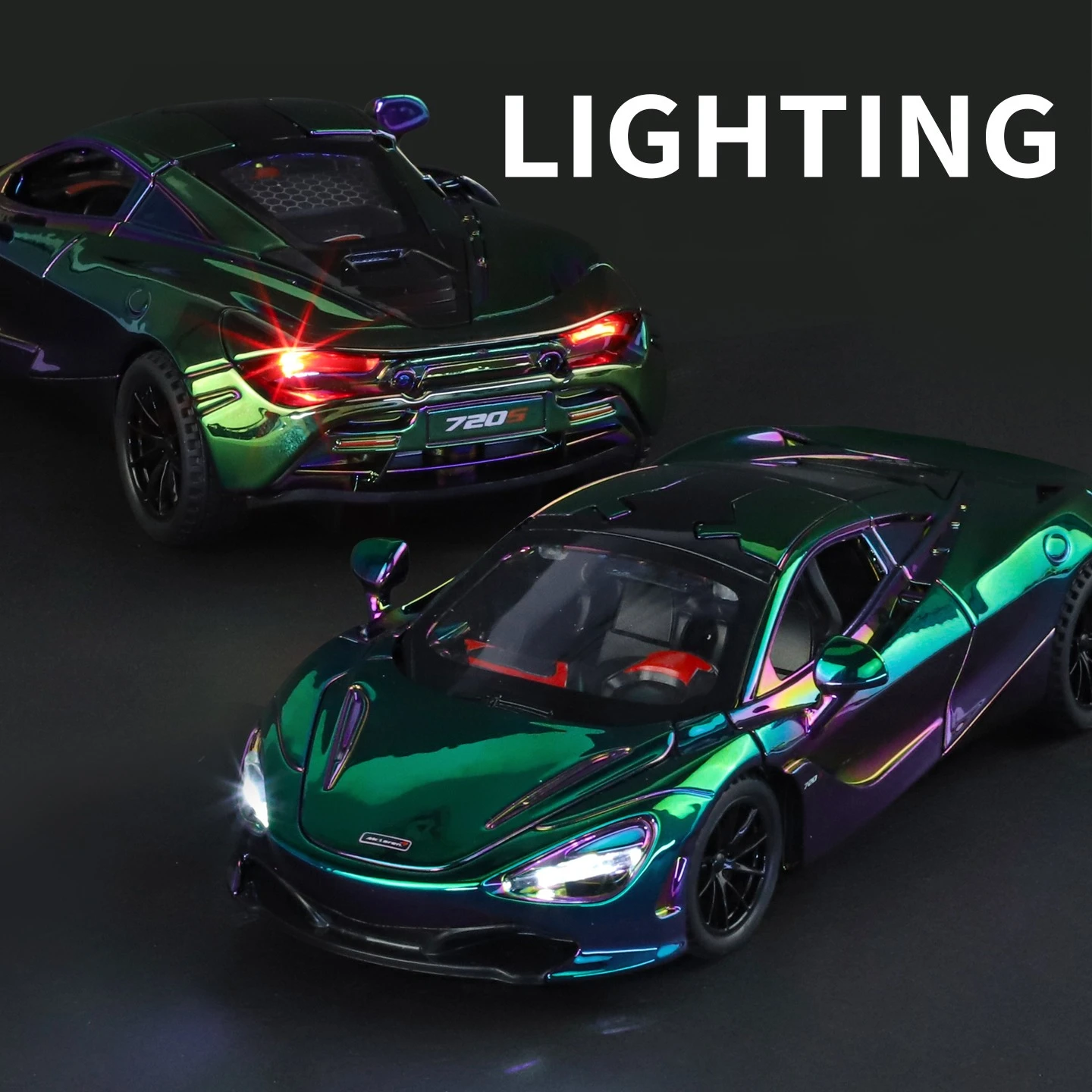 محاكاة 1/32 720S سوبر سبورت سيارة نموذج سبيكة دييكاست لعبة سيارة الأطفال الصبي هدية عيد ميلاد الصوت ضوء ديكور المنزل مصغرة #5