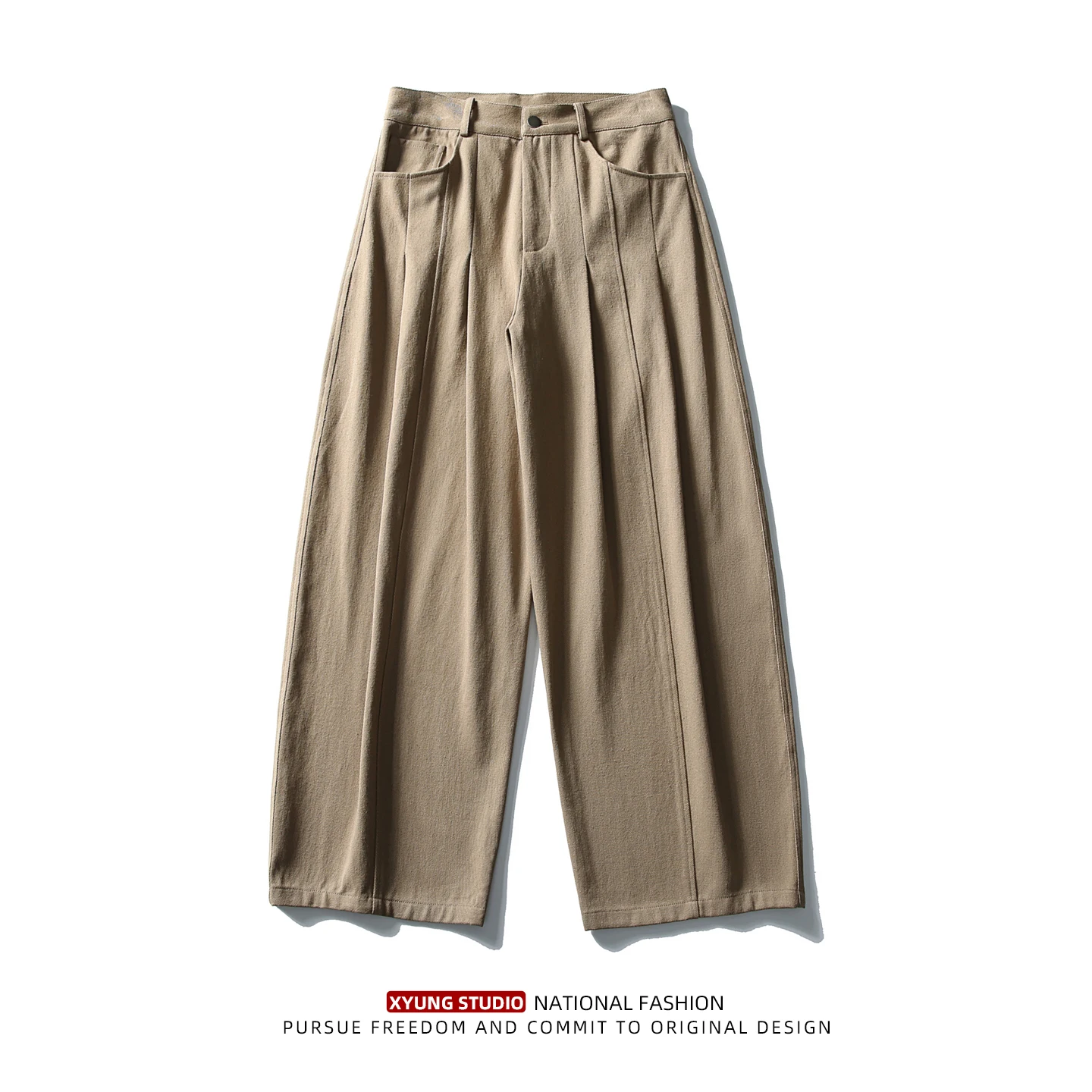 

Loose Straight Leg Casual Pants Men's Spring Autumn Drapey Wide Leg Long Pants Pure Cotton Retro Versatile Men's Pants