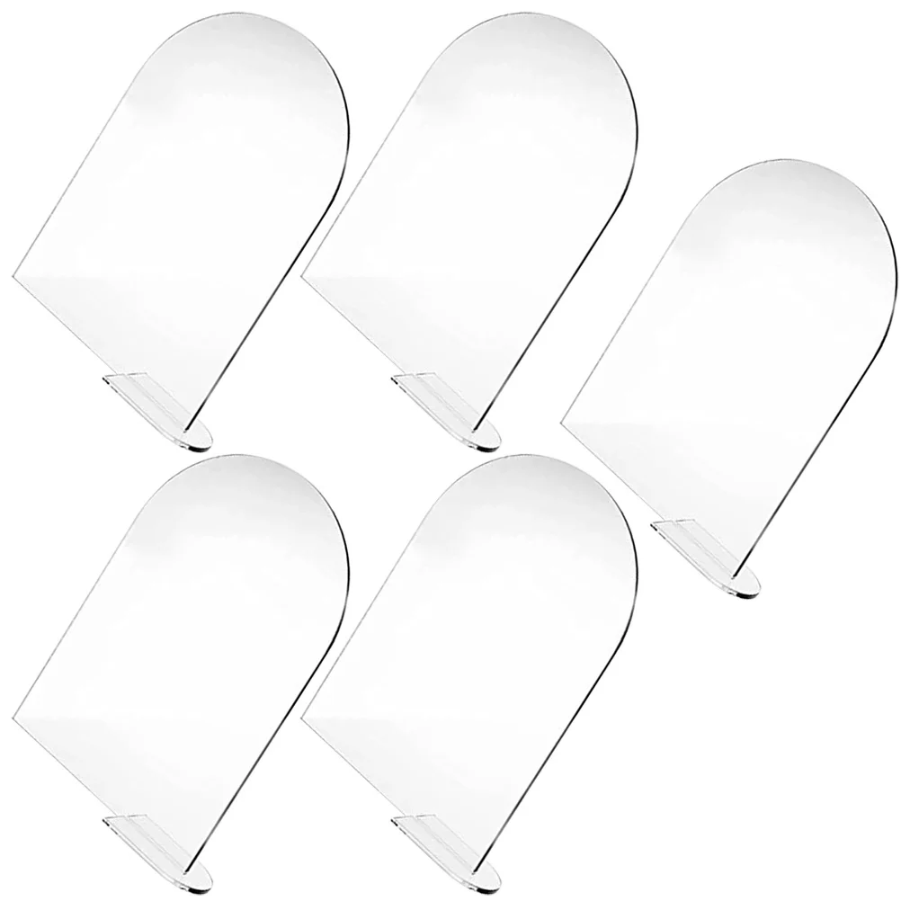 

5Sets Blank Acrylic Place Cards Wedding Table Signs Reusable Name Cards for Reception Party Supplies Food Labels Card