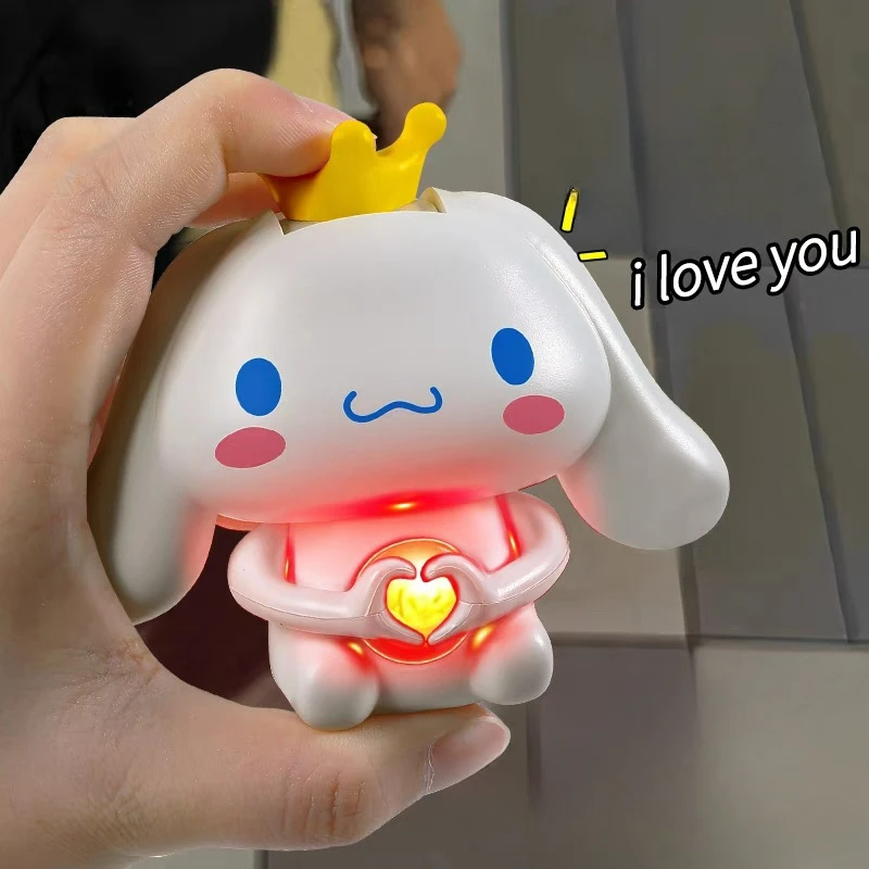 Kawaii Sanrio Anime Confession Cinnamoroll Talking I Love You Valentine's Confession Gift for Girlfriend Luminous and Sound Toys