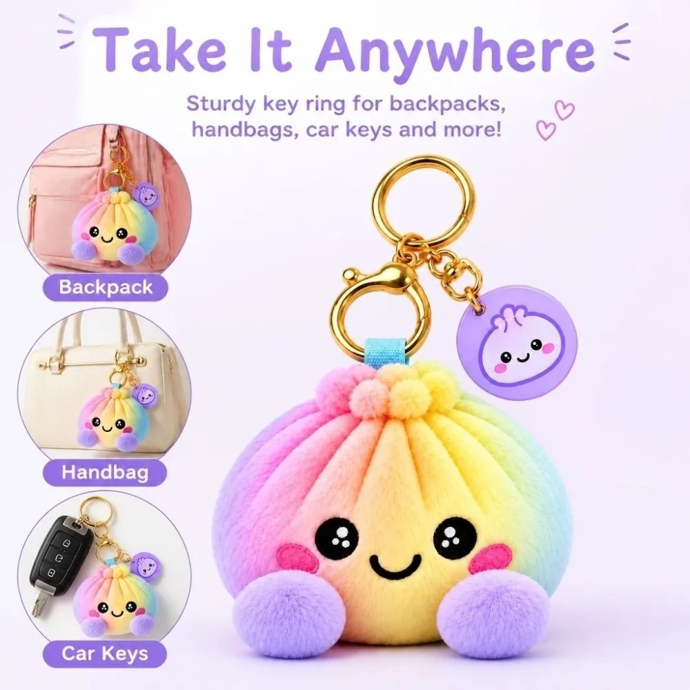 Food Shape Soft Stress Ball Keychain Food Shaped Squishy Fidget Key Ring Realistic Cute Squishy Dumpling Backpack