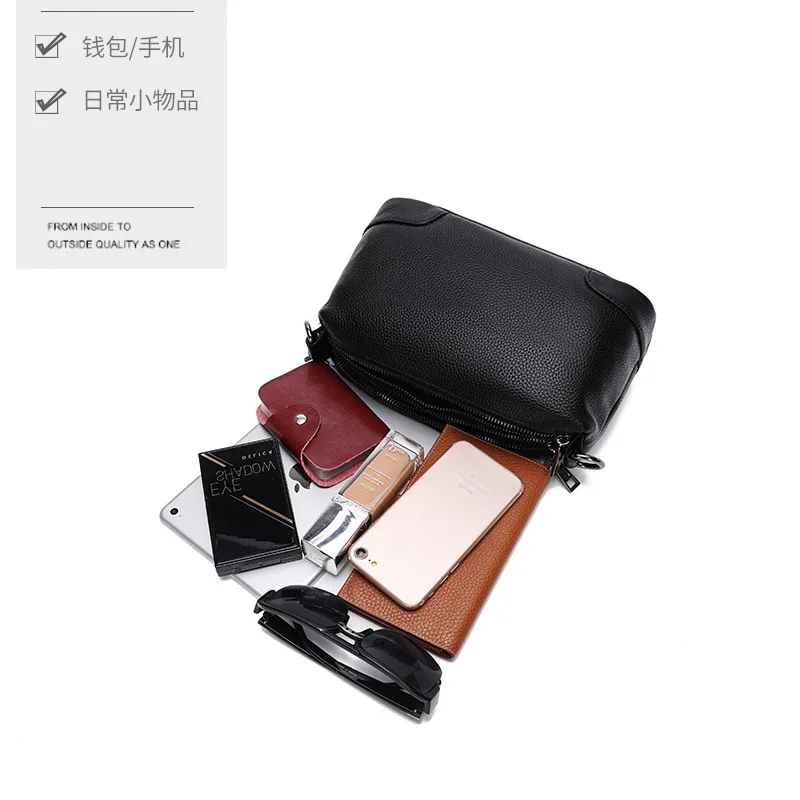 leather women Messenger Bag head layer leather atmosphere  0412