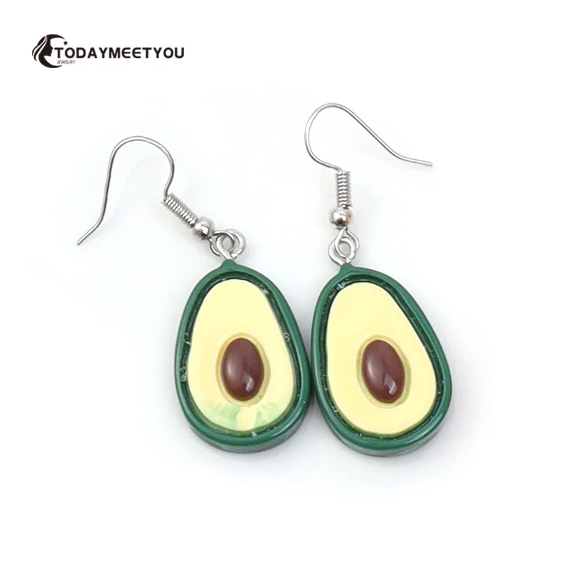 Fashion Simple Acrylic Strawberry Orange Avocado Pendant Earrings Quality Drop Earrings for Girl Women Gift Lovely Fruit Jewelry