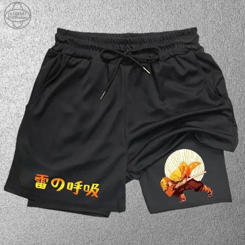 Trendy Printed Sports Shorts Men'Fitness 2in1 Shorts Double-layer Beach Pants Outdoor Training Running Shorts SweatpantsWorkout view 2