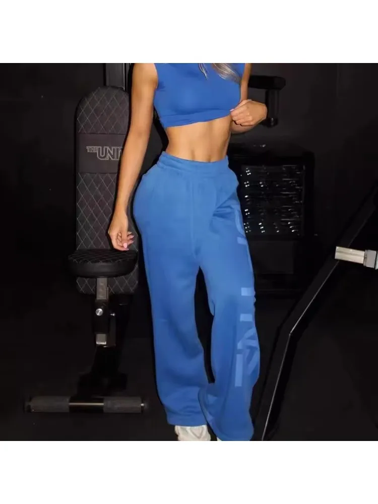Denyf 100% Cotton Heavyweight Athletic Sweatpants, Soft, Skin-Friendly, And Breathable—Hip-Hop Style, Wide-Leg Design, Unisex.