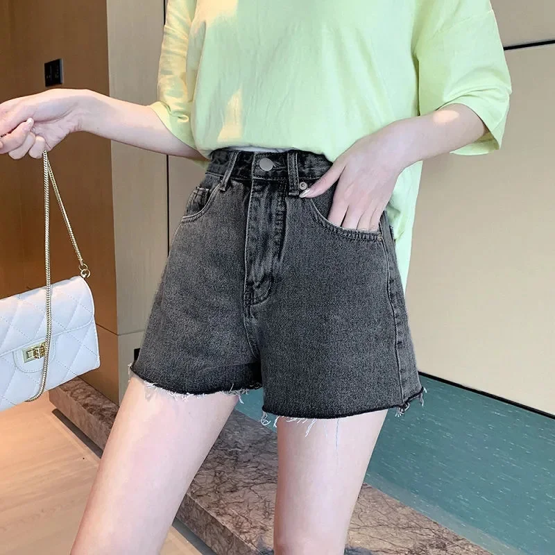 Summer Thin Baggy Half Length Denim Shorts Korean Vintage High Waist Jean Short Pants Women Streetwear Casual Pantalones Cortos