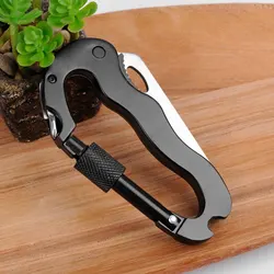 5 in 1 Outdoor Multi Function Mountaineering Buckle Fast Hanging Buckle Cross Screwdriver Carabiner Bottle Opener Wine Opener