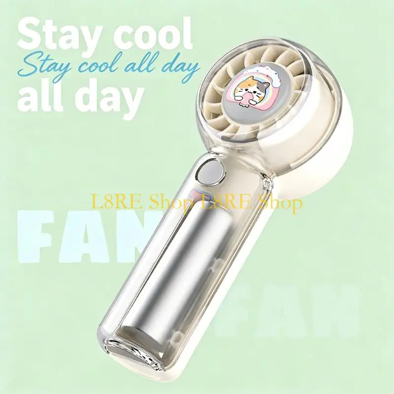 

L8RE Small USB Rechargeable Handheld Fan in Cartoon Design for Hot Day Activity
