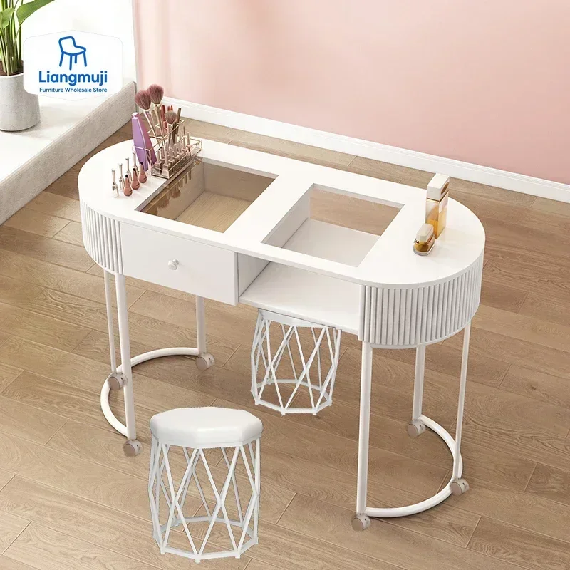 

Nail Supplies Equipment Tables Professional Manicure Wheel Table Salon Makeup Storage Reception Nageltisch Desk Designer