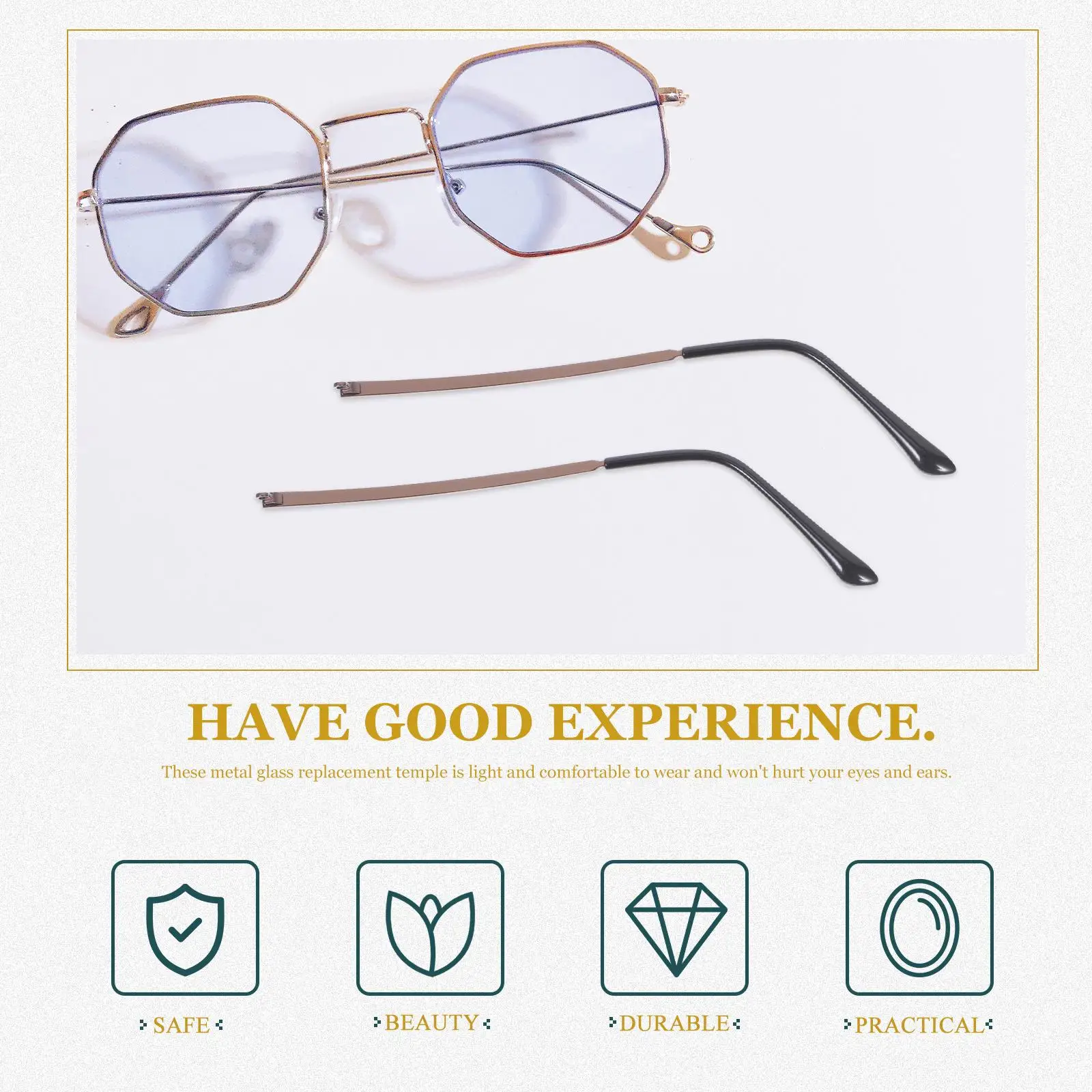 Glasses Accessories Universal Metal Plastic Replacement Temples Black Frame Arm Legs Durable Easy Install Repair Kit Eyewear