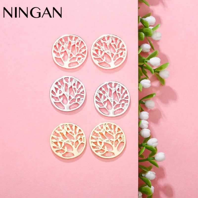 

NINGAN Tree of Life Hollow Stud Earring New Original Design Fashion Earrings for Princess Girl Fashion Party Gift