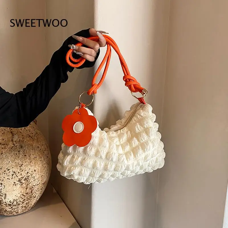 

Feminine Youthful Sweet-Style Crescent Purse, Adjustable-Detachable-Strap Option,korean-Vibe Handbag