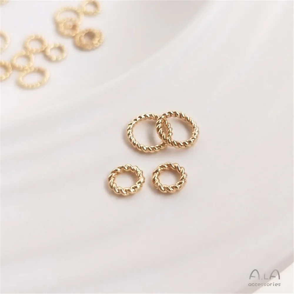 14K vergulde gesloten lus hennepkrans open draad ring DIY hand string kraal verbindingsring hoofd sieraden materiaal