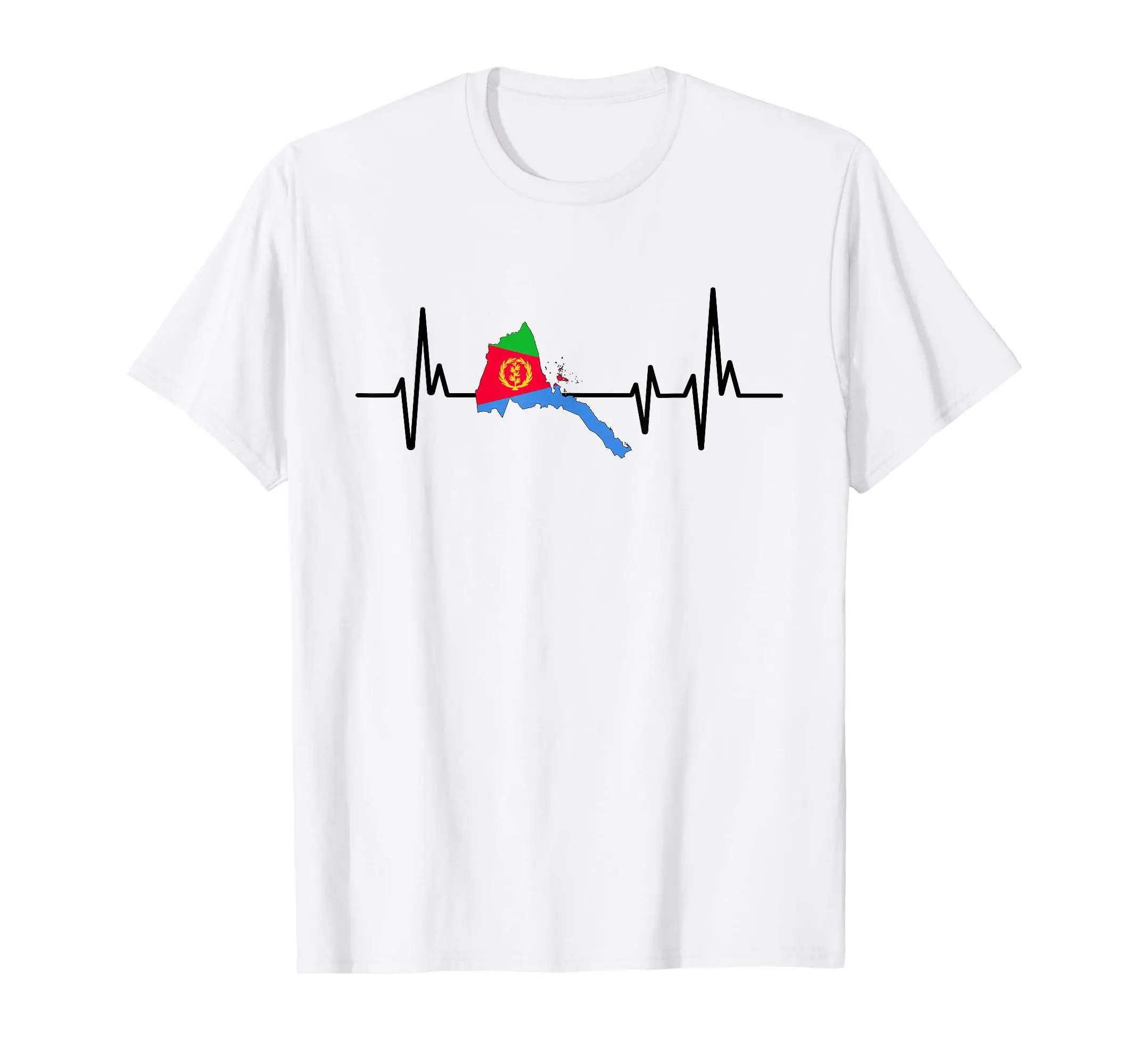 

100% хлопок Heartbeat Design Футболка с флагом Эритреи Мужчины Женщины Футболки унисекс Размер S-6XL