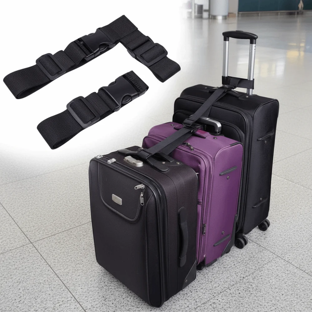 

2SET Adjustable Luggage Straps Secure Fastening Anti-Lost Travel Bag Belt Portable Nylon Material Anti-theft Strap