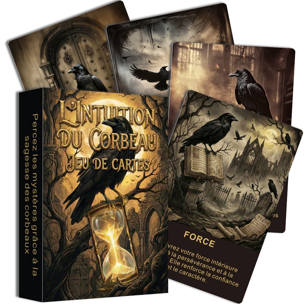 

Колода карт French Crow's Insight, 50 оригинальных французских карт-орикулов, для личного чтения и коллекционирования, французские карты Таро, 12*8, 14+