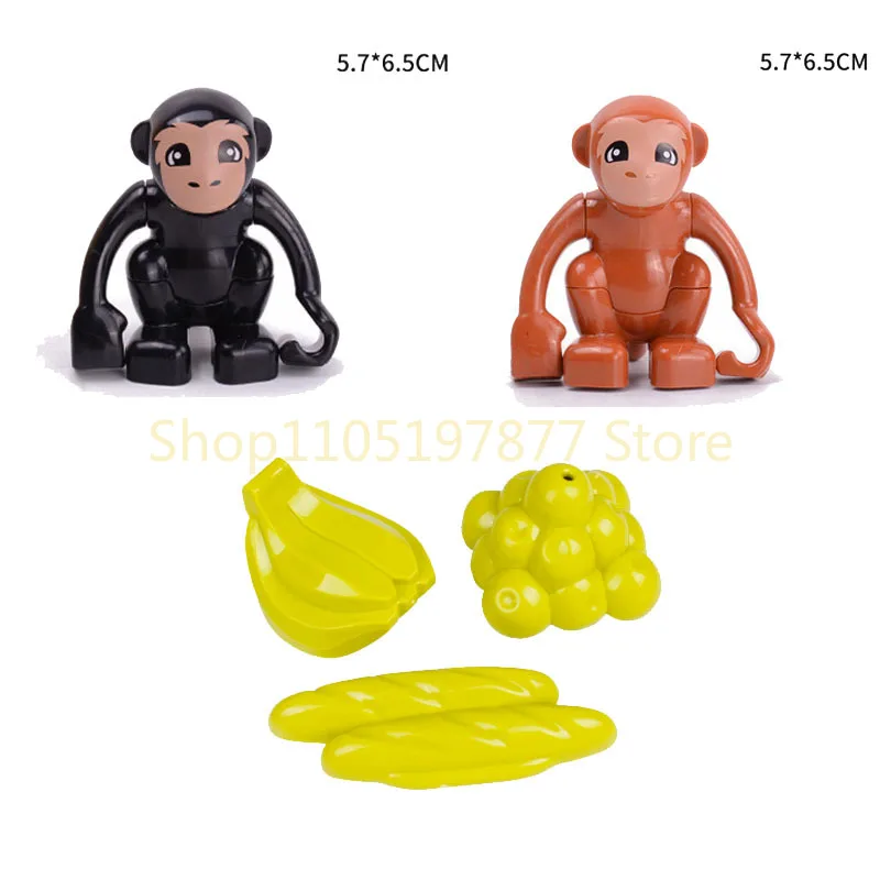 MOC Large Building Blocks Scene Character Accessories Zoo Lions Tigers Ducks Cats Animal Set Assembly Kid toy Gift Big Size A016