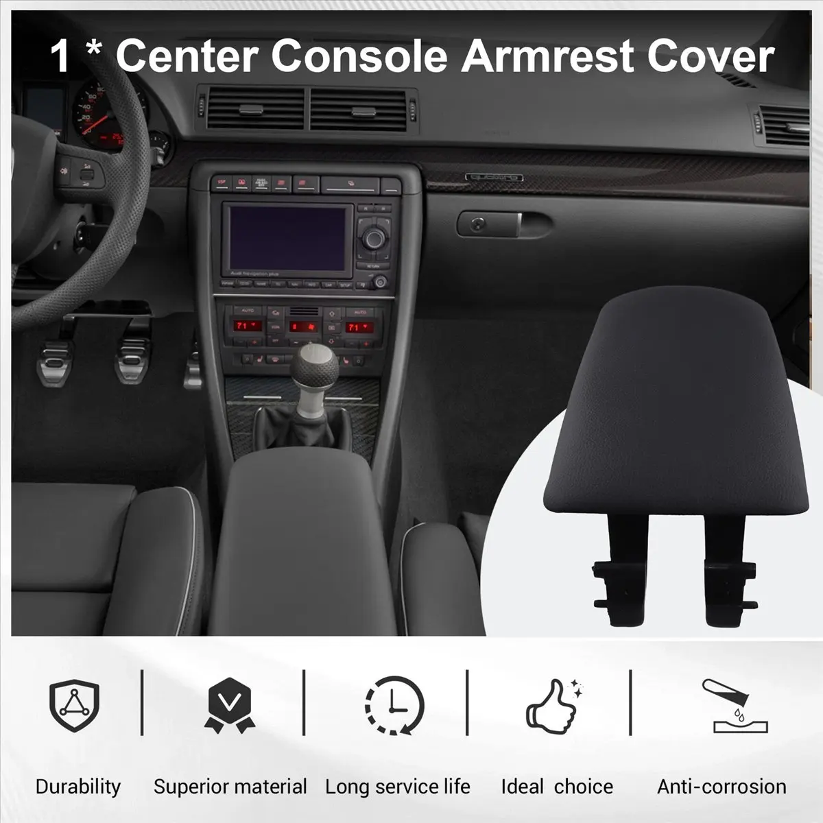 #23O (Black)Center Console Armrest Cover Lid 8E0 864 245 E 8E0864245E for Audi,Automotive Parts & Accessories