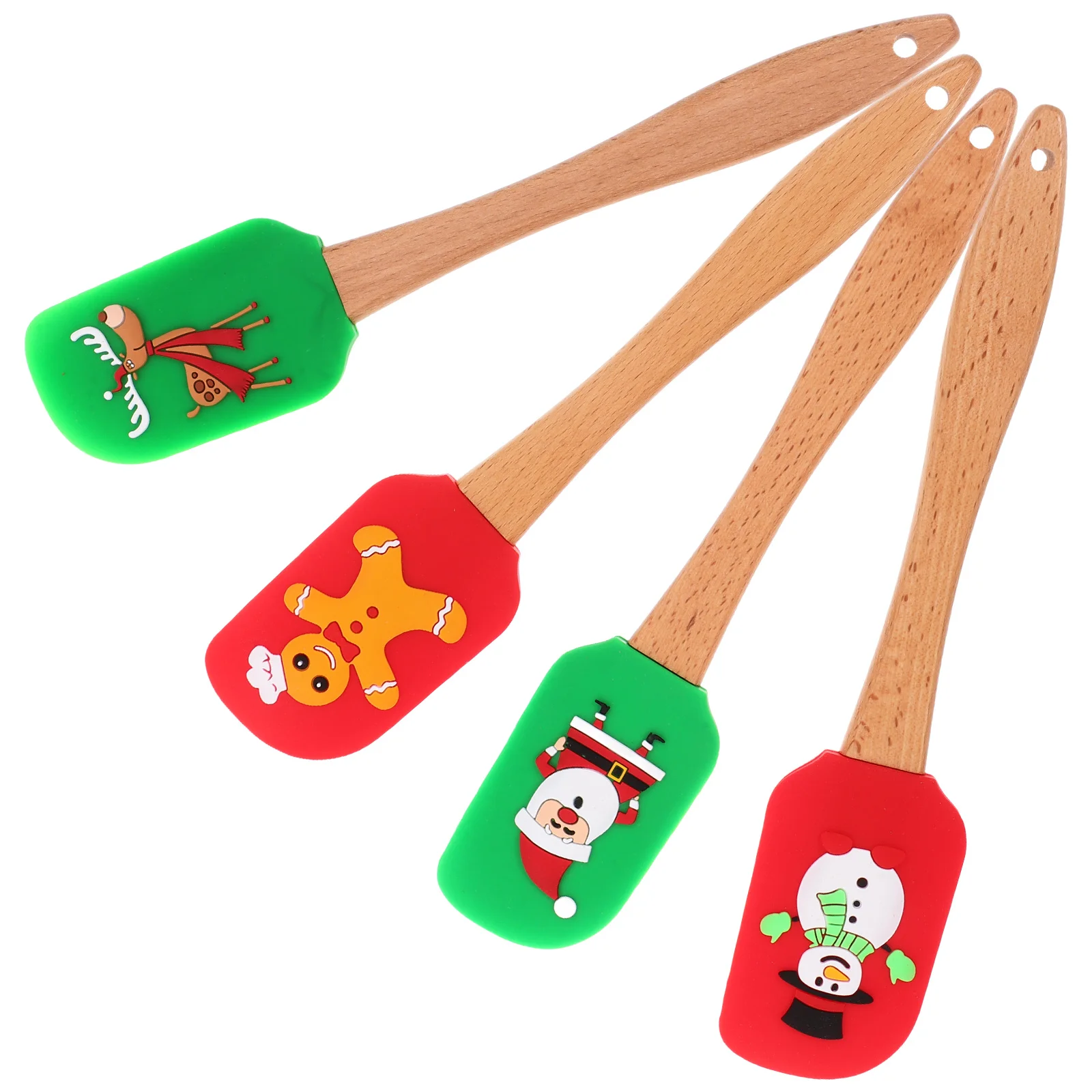 

4pcs Silicone Cream Christmas Design Baking Tool Kitchen Gadget Butter Spreader Jam Scraper Baking Supply Kitchen Scraper