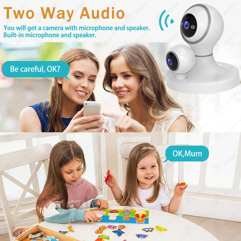 IPC360 Home 4K 8MP PTZ telecamera di protezione di sicurezza Dual Lens Auto Tracking Audio bidirezionale telecamera di sorveglianza CCTV Wireless