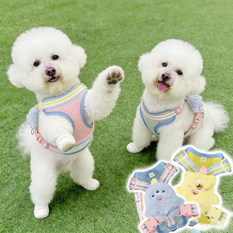 

Adjustable Small Dog I-Shaped Chest Strap With Rope Pet Harness and Leash Set Pet Training Chest and Back For Puppy Dog