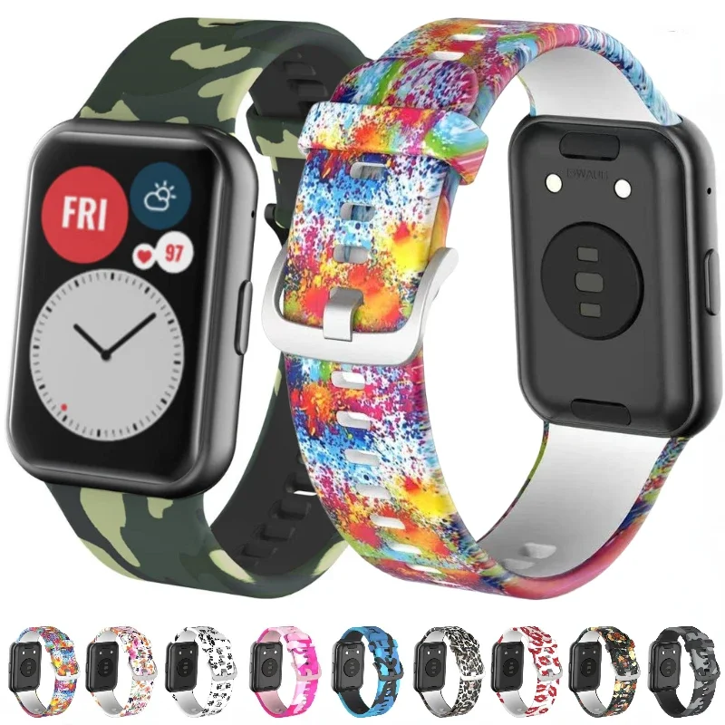 Color Silicone Strap for Huawei Watch Fit Smart Watch Replacement Bracelet Wristband for Huawei Fit Belt Adjustable Accessories