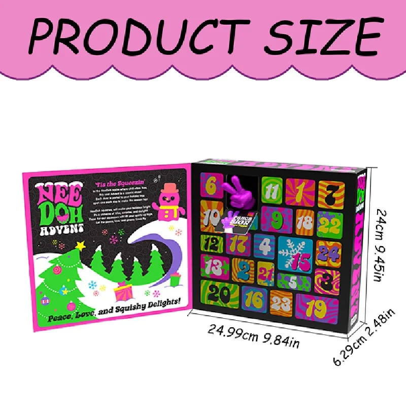 Adventskalender 2025, 24 Tage Überraschung, sensorisches Zappelspielzeug, Weihnachts-Countdown-Box mit zufälligem Bestes Geschenk, zufällige Blindbox