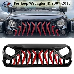 Front Bumper Insert Mask Grille Offroad Grille Car Guard Grid For Jeep Wrangler JK 2007-2017 Mesh Grille Replace Original Grille