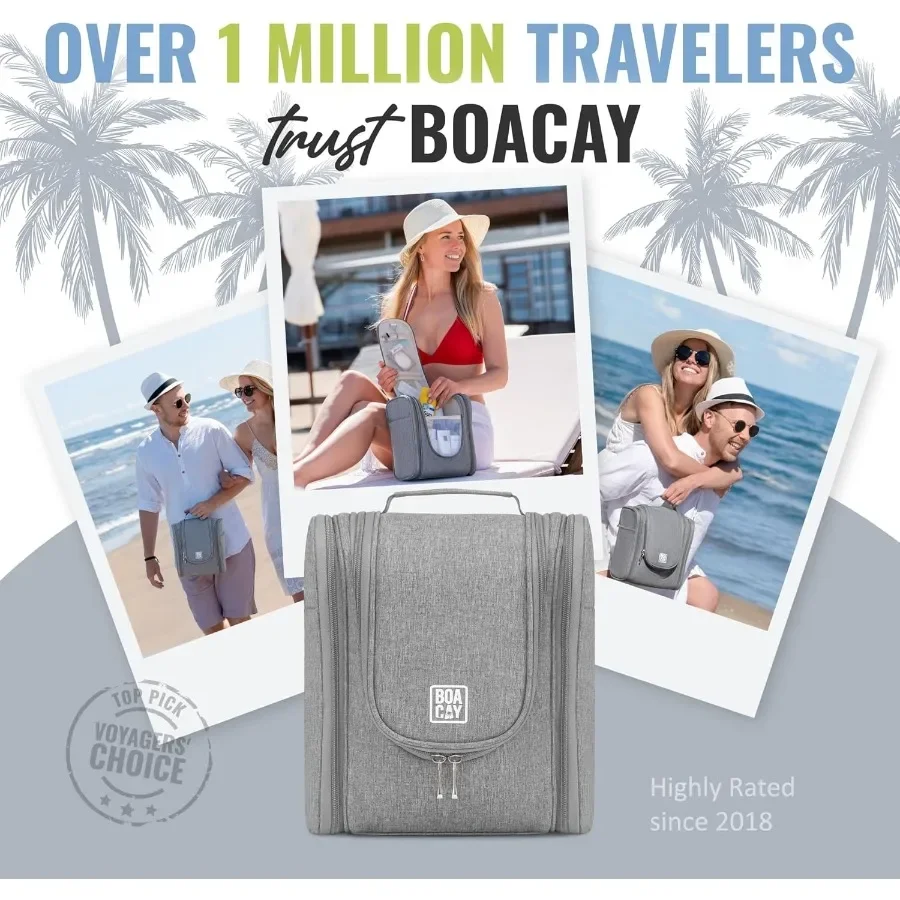 حقيبة أدوات الزينة المعلقة للسفر للنساء والرجال: مجموعة تنظيم دش الحمام المدمجة لمستحضرات التجميل وأساسيات السفر