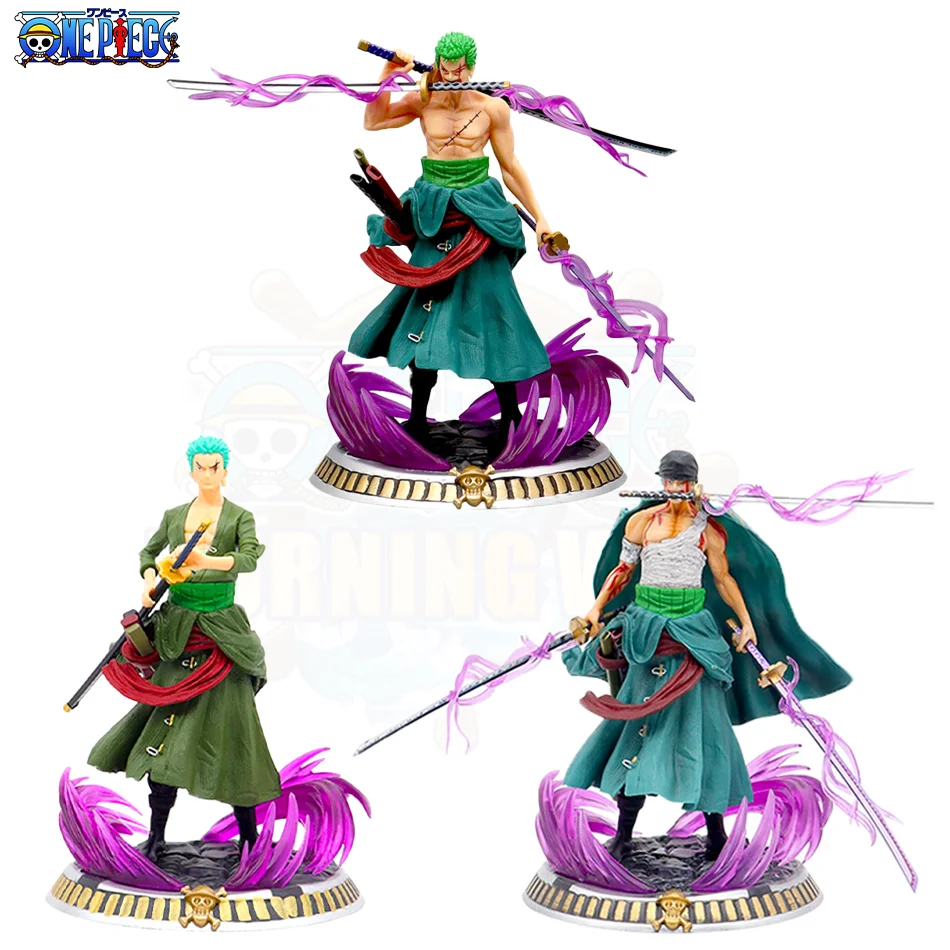 21cm One Piece Figure Small Blood Bath Sauron One Piece Gk Three-Knife Flow Stunt Version Scene Statue Boxed Anime