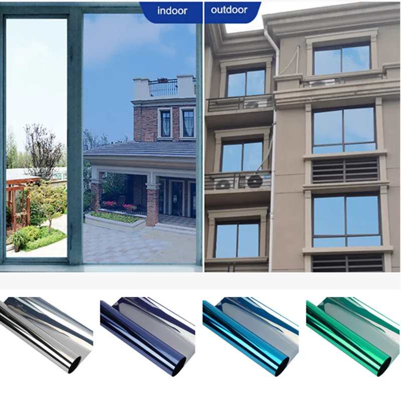 colorful One way mirror vinyl adhesive Window film anti looking privacy Sunscreen blackout glass Stickers removable tinting film