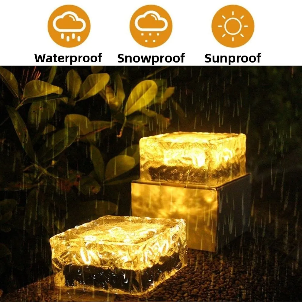 

Waterproof Solar Brick Lamp Wireless Semi-transparent Solar Ice Cube Light Energy-Saving Creative Outdoor Solar Lamp