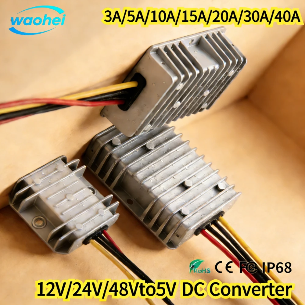 

12V/24V/48V to 5V 3A 5A 10A 15A 20A 30A 40A DC DC Power Buck Converter Voltage Regulator Step Down Supply Module For Car CE ROHS