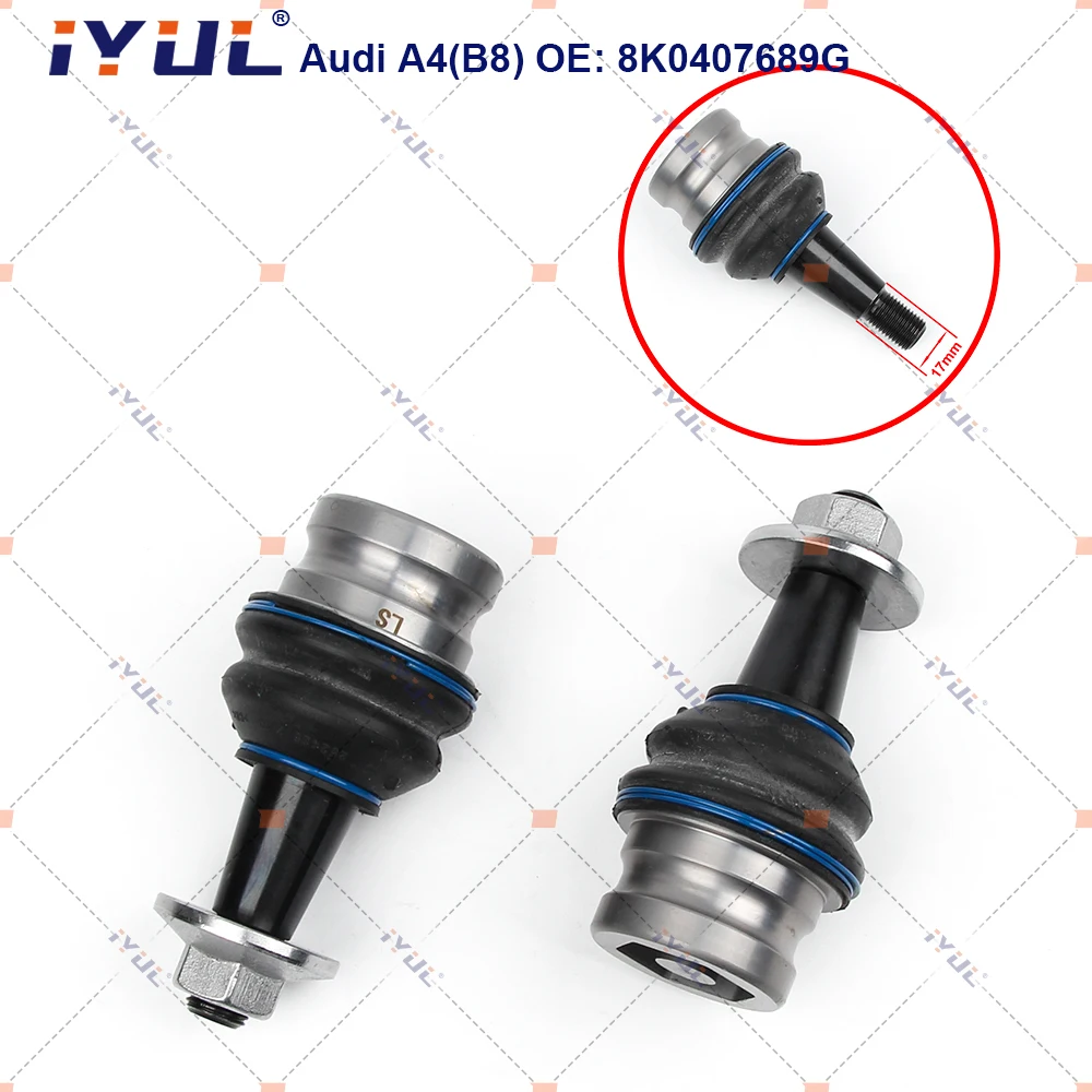 A Pair Front Lower Left Right Suspension Control Arm Ball Joint For Audi A4 8K2 8K5 8KH B8 A5 8F7 8TA Q5 17mm 8K0407689G