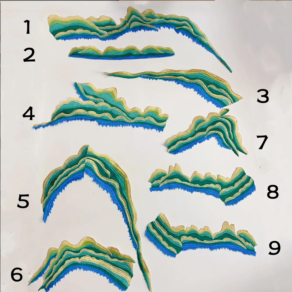 

High End Decal Embroidery Products,clothing Patches,green Mountains and Clear Waters Dresses,evening Gowns,etiquette Accessories