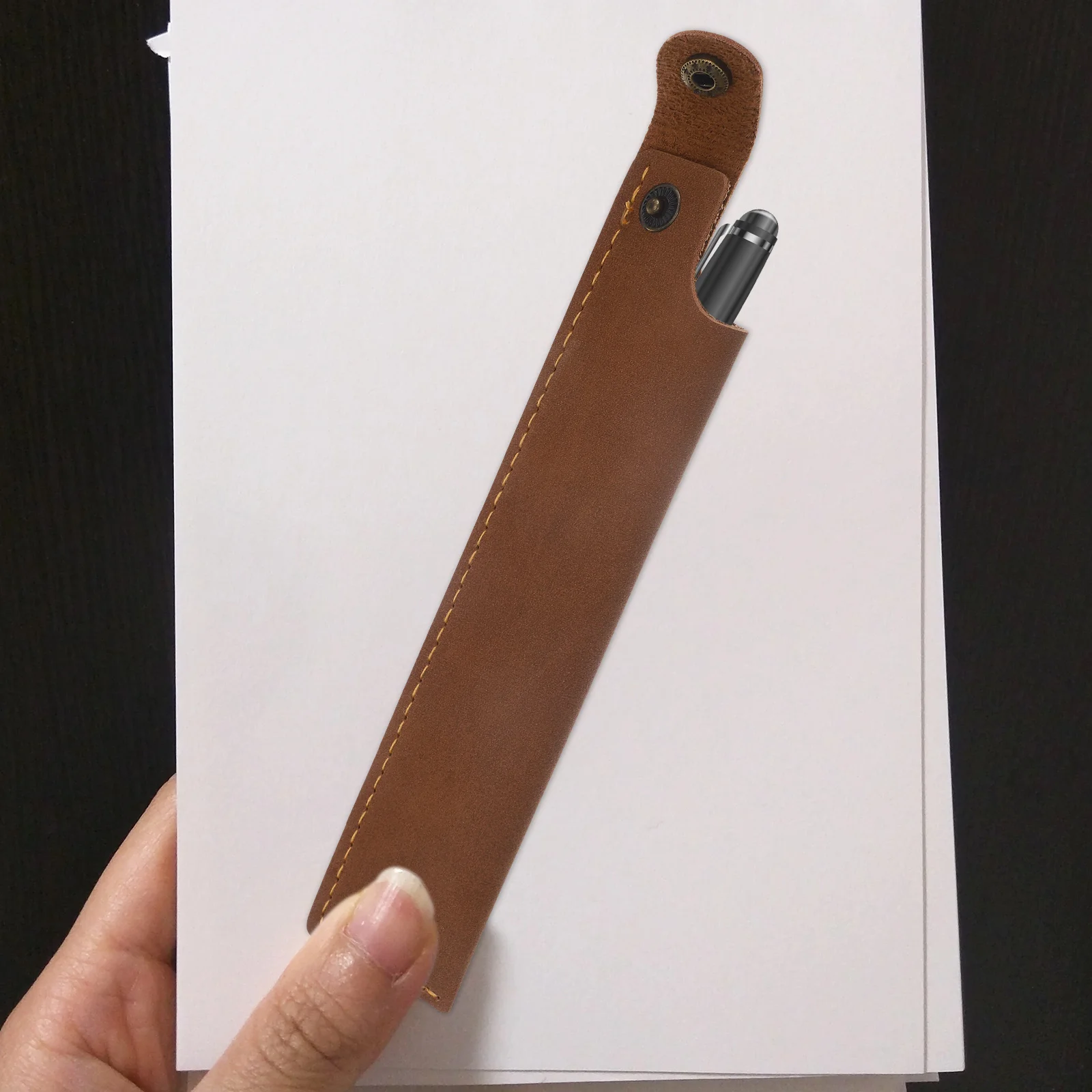 

4 Pcs Cover Protective Pouch Sleeve Single Pen PU Material Sturdy Long Time Use Store Kids Stationery