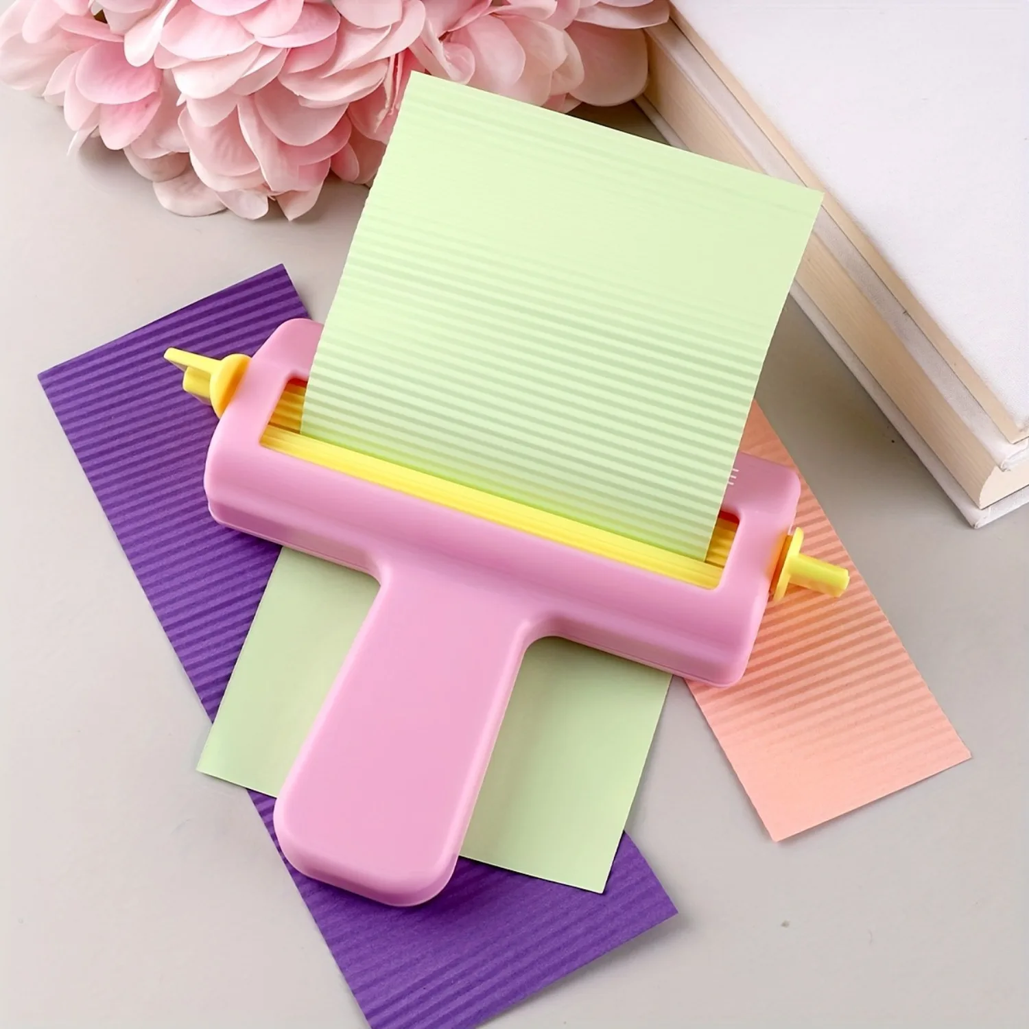 Stripe Pattern Plastic Embosser β Durable Crafting Roller for Enhanced Paper Textures, Back-to-School Projects & Stationery