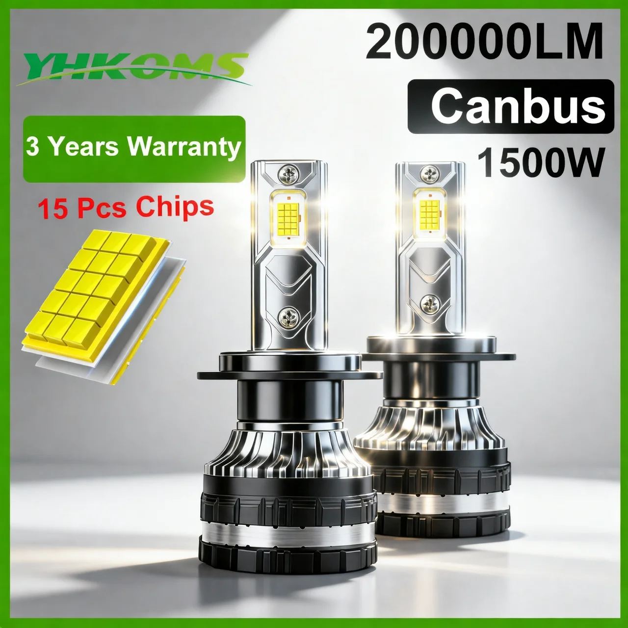 Светодиодные лампы YHKOMS H4 H7 H1 H11 9005 9006 для фар, 6000K, Canbus без ошибок, ближний/дальний свет, автомобильные лампы