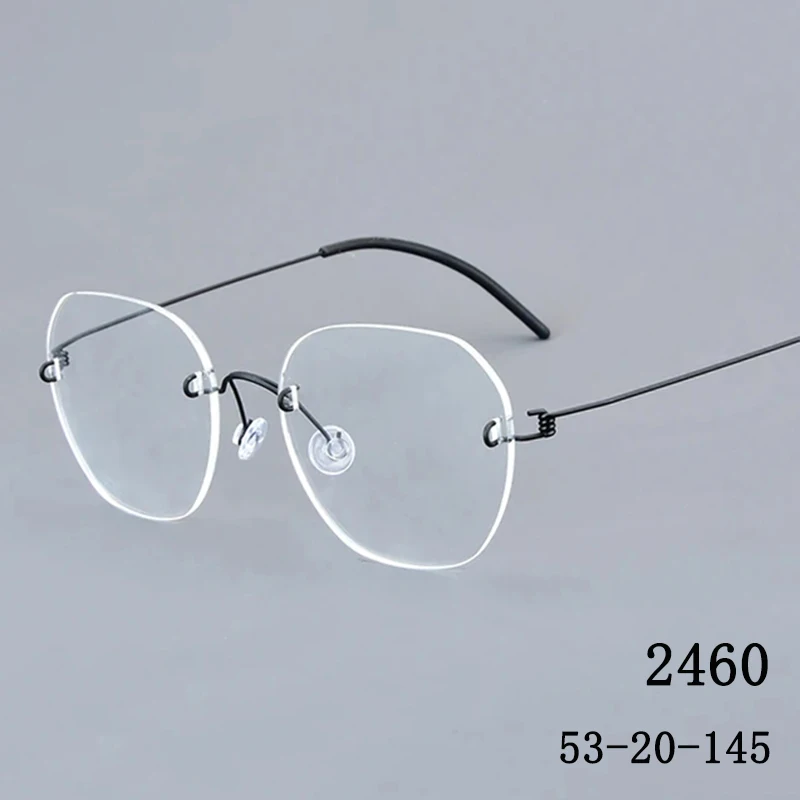 

Danish Brand 2460 No Screws Frameless Spectacle Frame Super Light Men's Glasses Frame Woman's Multilateral Type Business Fashion