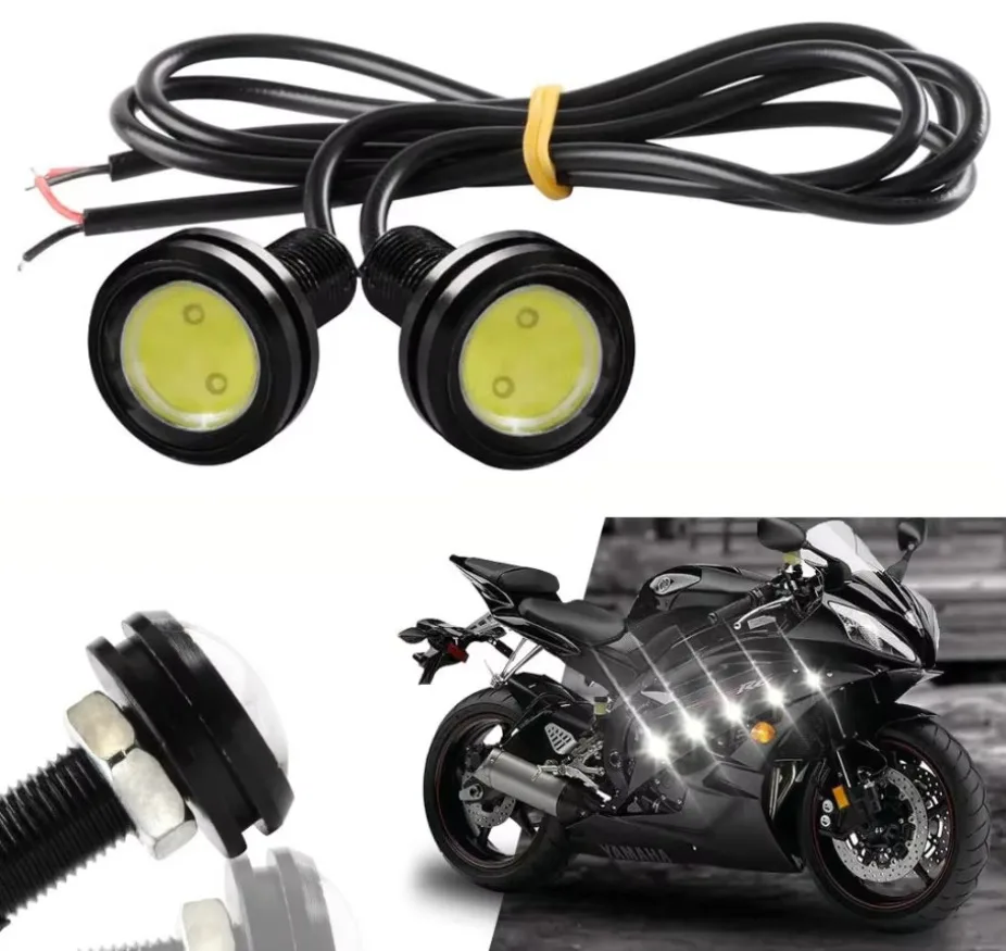 23mm Car Motorcycle Eagle Eye Light 12V 3W Daytime Running Light fit Fog Lamp Headlight Bulb Driving Lamp  Accessories 1x