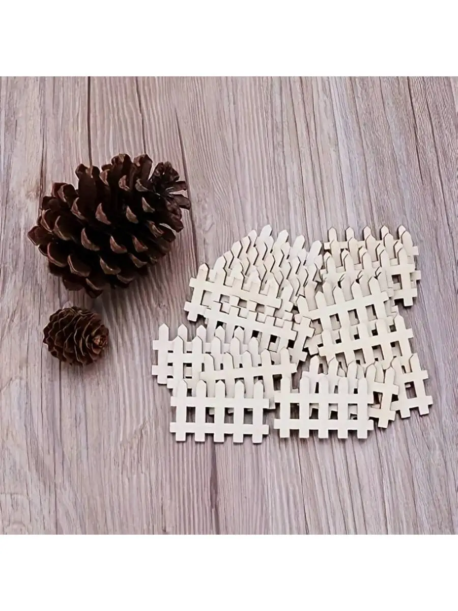 25/50 قطعة سياج خشبي صغير للحديقة ، مشغولات يدوية ، ديكورات منزلية خشبية ، مشاريع نحت الخشب غير المكتملة ، الهندسة والنمذجة