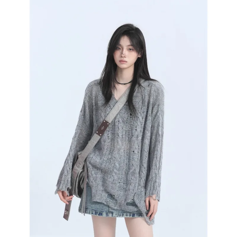 

Зимний женский трикотаж V-Ne с v-образным вырезом, милый топ стандартной длины, микропрозрачный многослойный топ