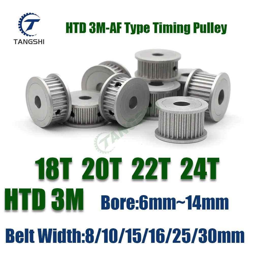 HTD 3M 18 20 22 24Teeth Timing Pulley Bore 6mm~14mm Belt Width 8/10/15/16/25/30mm HTD 3M 18T 20T 22T 24T Synchronous Belt Pulley