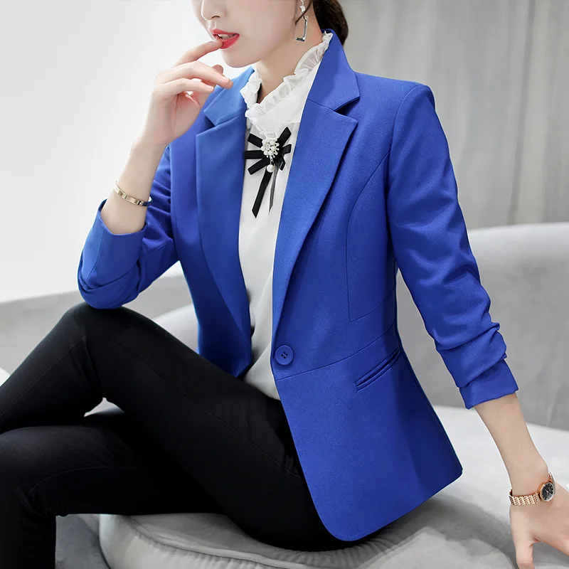 2024 Formal Office Lady Blazers Women Black White Slim Long Sleeve Suit Jacket Autumn Winter Coat Fashion Casual Woman Top PZ619