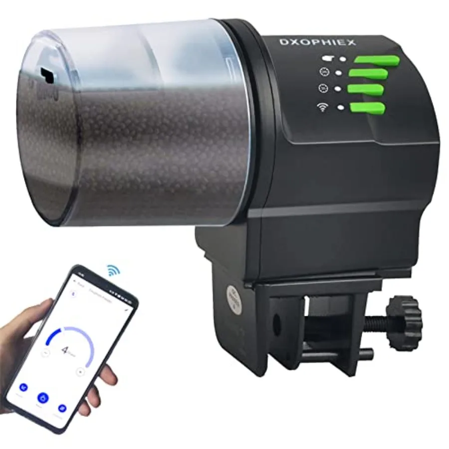 

WiFi Fish Feeder Automatic Fish Feeder Automatic Dispenser Vacation for Aquarium and Turtle Tank with Feeding Ring