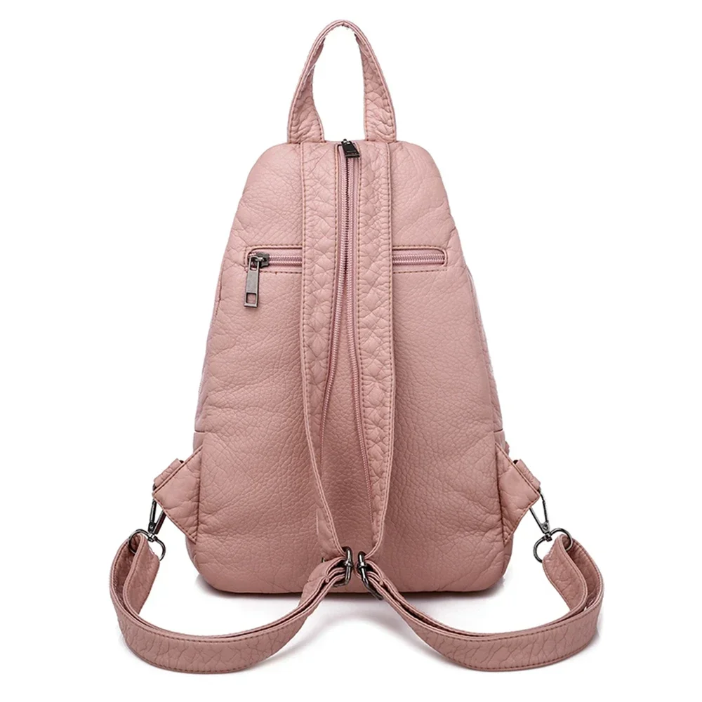 Summer Ladies Washed Leather Backpack 3 In 1 Cute Cat Women Bagpack Small Travel Backpack for Girls Sac A Dos Mochila Feminina