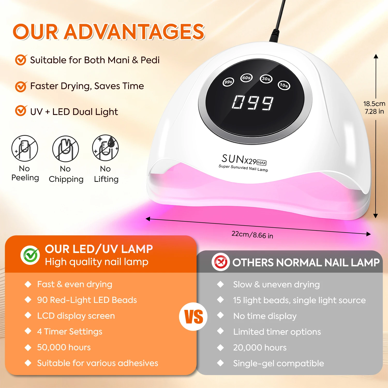 380W UV LED lampe à ongles 90 LED sèche-ongles avec bouton tactile lampe de manucure à séchage rapide UV pour Salon de manucure outils d'art des ongles