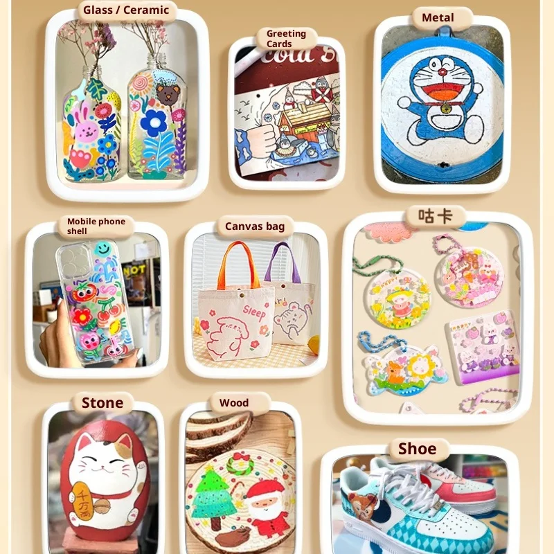 24/36/48 لون أكريليك علامات طرف ناعم لرسم عيد الميلاد أنيمي اللوحة الإبداعية DIY بها بنفسك الإبداعية حساب اليد لوازم الفن #4