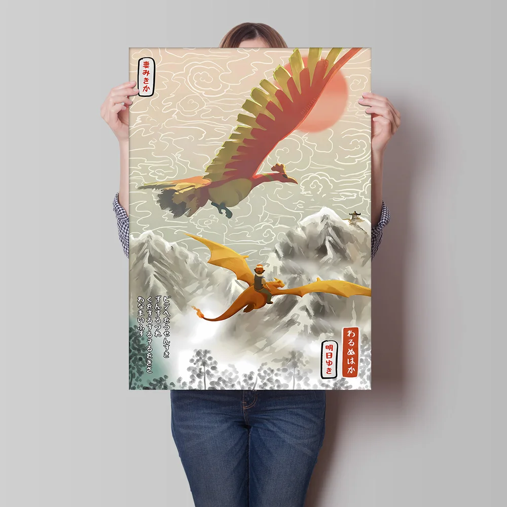 Toile classique imprimée Hd, affiche Pokemon Charizard Blastoise, personnage de dessin animé, haute qualité, décoration murale pour salon et maison