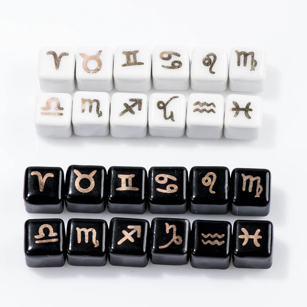 10# Lots Numbers & Letters & 12 Constellations Ceramic Bead Love Beads For Jewelry Making Materials